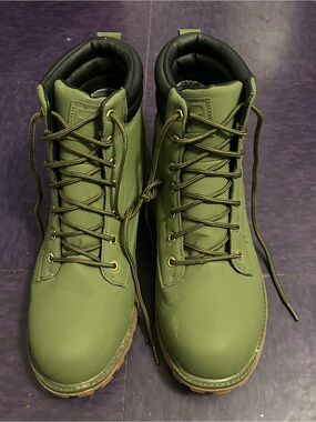 Fila Olive Green Lace-Up Hiking Boots